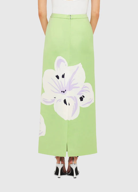 Clémentine Maxi Skirt - Hibiscus in Matcha