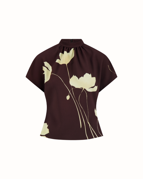 Mock Neck Short Sleeve Top