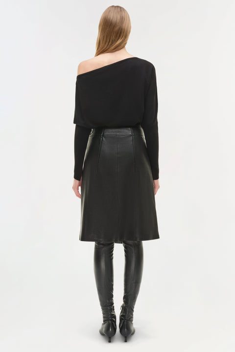 Raddix Leather Midi Skirt