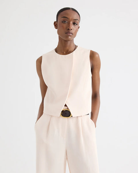 High Neck Hidden Placket Vest
