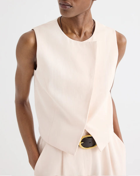 High Neck Hidden Placket Vest