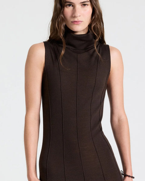 TWP Funnel Neck Sleeveless Dress – After Dark