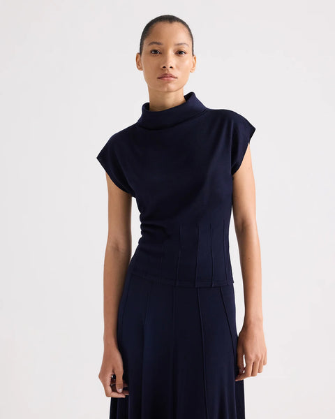 TWP Funnel Neck Sleeveless Top – Blue Nights