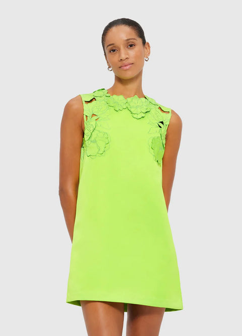 Blair Appliqué Mini Dress - Lime