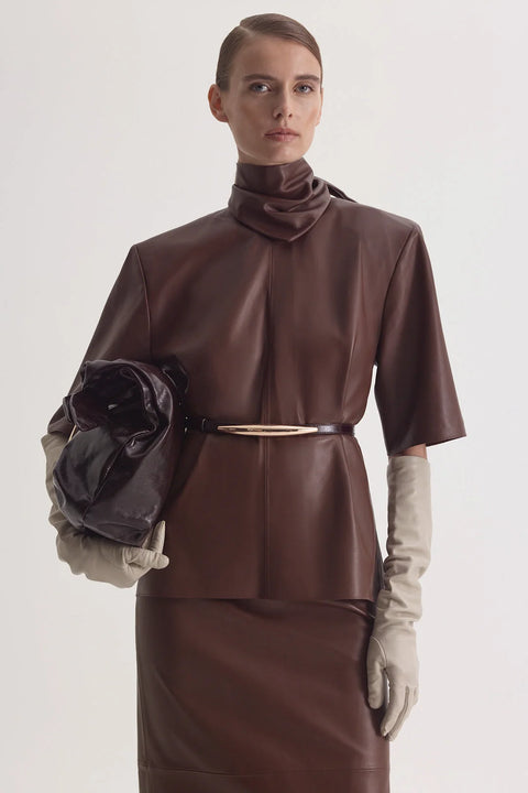 Scanlan Theodore Leather Cravat Top – Spice