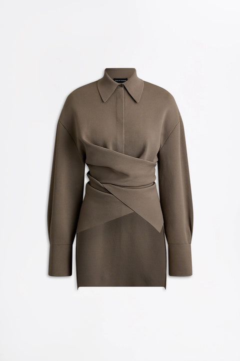 Scanlan Theodore Crepe Knit Tie Shirt – Army
