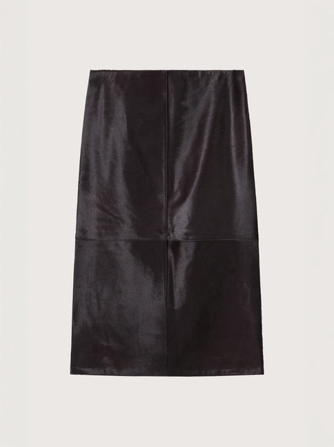 Courtney Zheng Jeanne Pony Hair Midi Skirt – Dark Aubergine