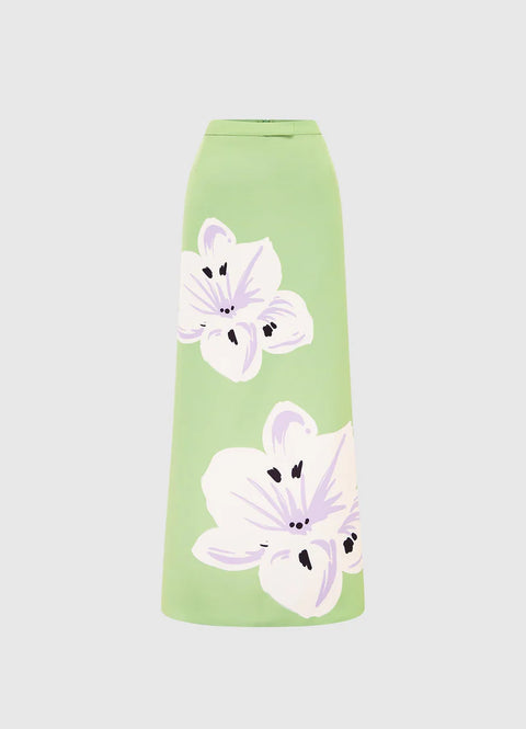 Clémentine Maxi Skirt - Hibiscus in Matcha