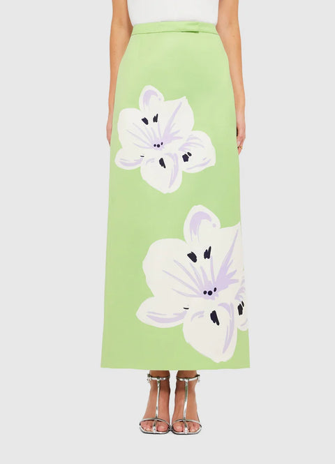 Clémentine Maxi Skirt - Hibiscus in Matcha