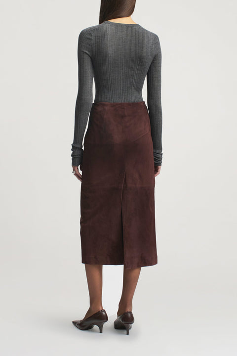Kallmeyer Emilee Pencil Skirt – Chocolate Plum