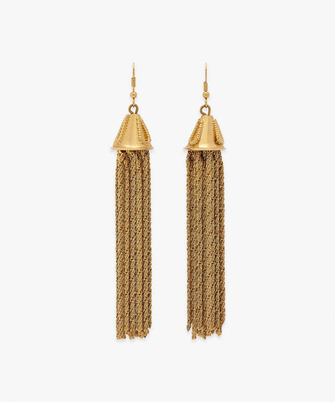 Sonia Petroff Cascata Tassel Earrings in Gold