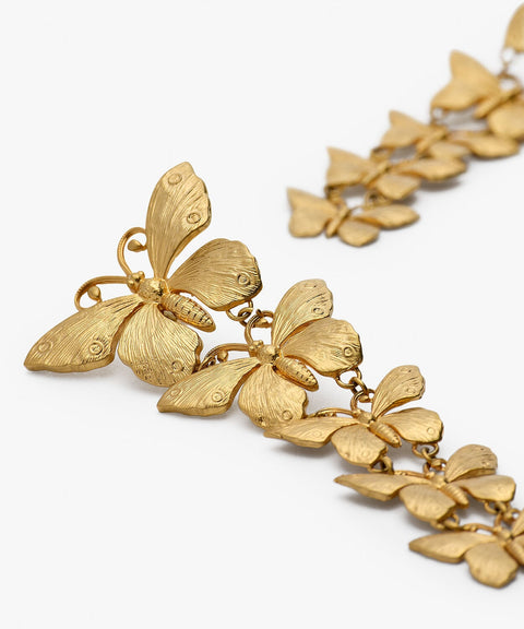 Sonia Petroff Farfalla Drop Earrings in Gold, detail 3