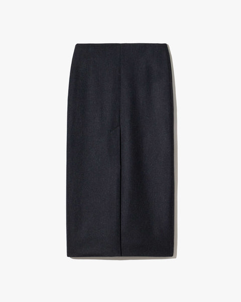 Nili Lotan Mariha Wool Skirt – Dark Charcoal