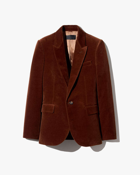 Nili Lotan Anabel Velvet Blazer in Burnt Sienna