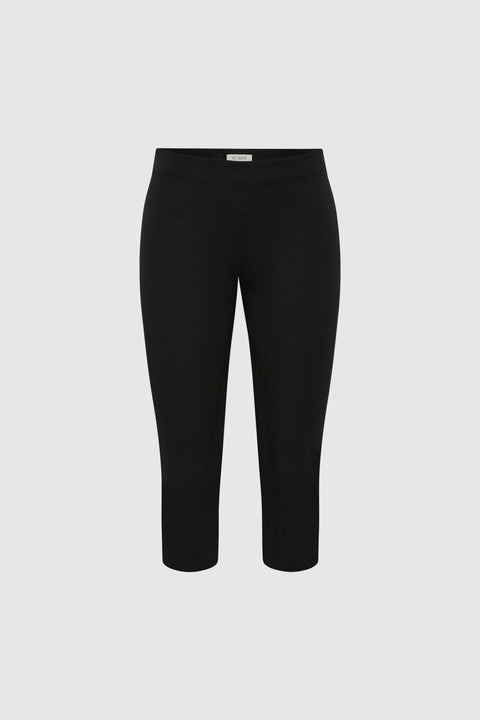 St. Agni Compact Cotton Capri Pants in Black