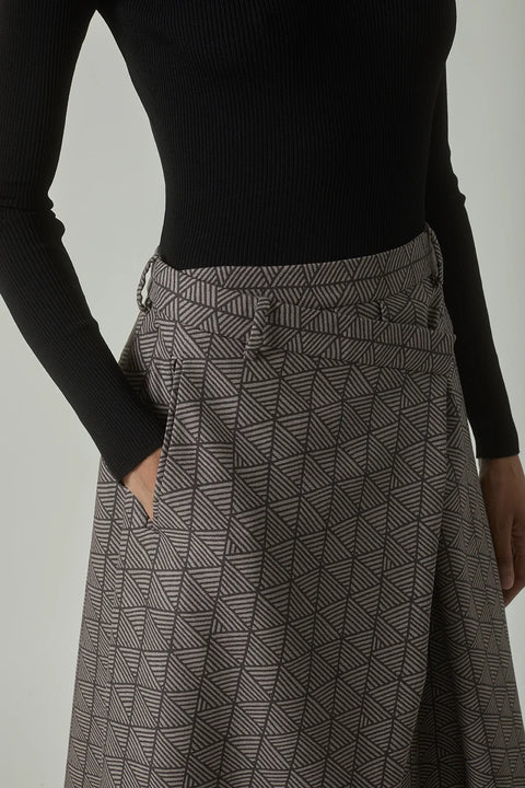 Heirlome Tetchan Jacquard Skirt – Taupe/Espresso