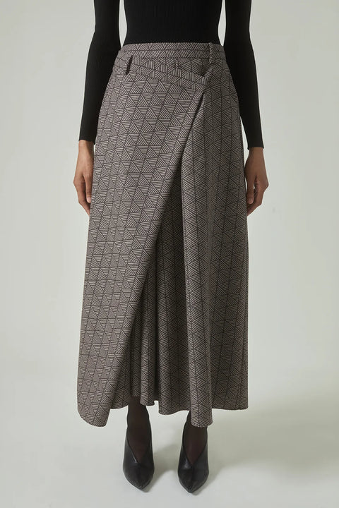 Heirlome Tetchan Jacquard Skirt – Taupe/Espresso