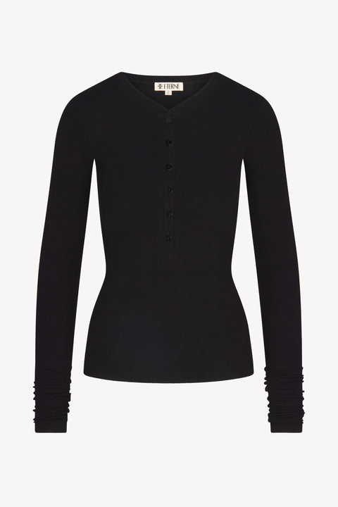 Long Sleeve Henley Top