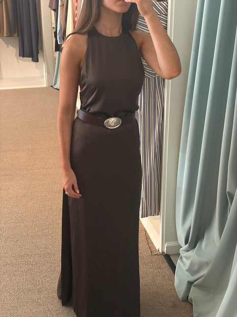 TWP T-Back Train Gown – Turkish Coffee