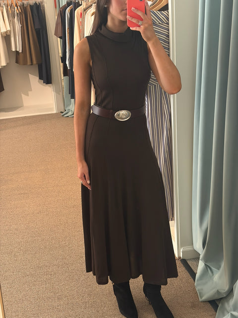 TWP Funnel Neck Sleeveless Dress – After Dark