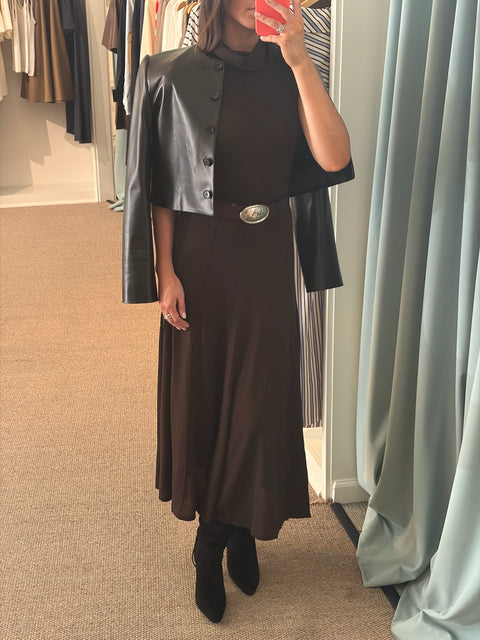 TWP Funnel Neck Sleeveless Dress – After Dark