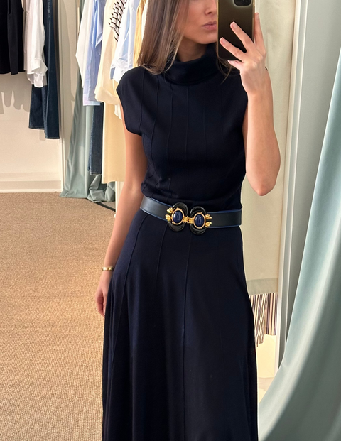 TWP Funnel Neck Sleeveless Top – Blue Nights