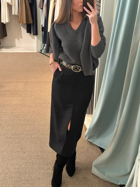 Nili Lotan Vicki Sweater – Dark Charcoal Melange