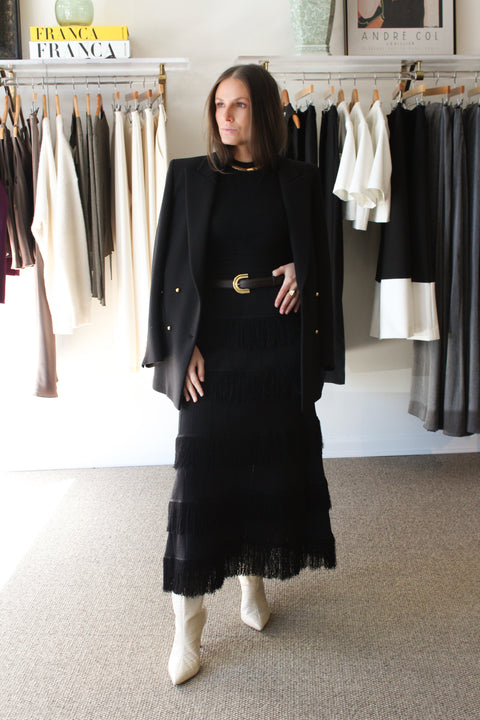 Fringe Detail Knit Piper Dress