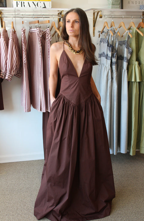 Opulence Deep V-Neck Maxi Dress