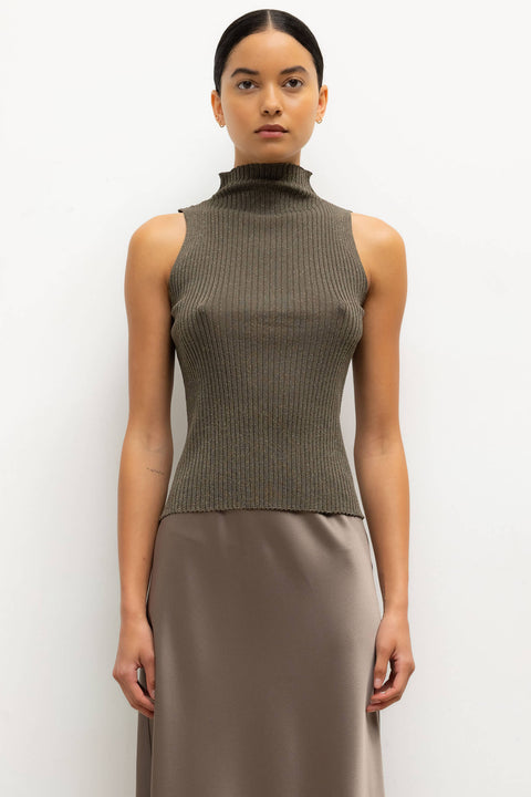 Blake Rib Sleeveless Turtleneck