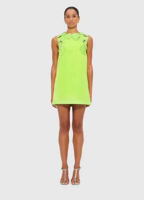 Blair Appliqué Mini Dress - Lime