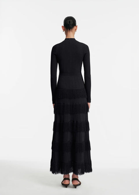Fringe Detail Knit Piper Dress
