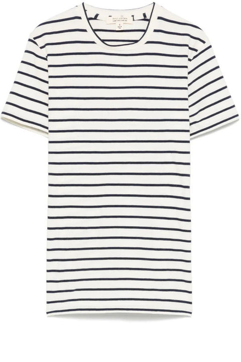 Lana Crewneck Tee Natural/ Navy Stripe