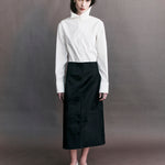 Courtney Zheng High Neck Poplin Shirt – White