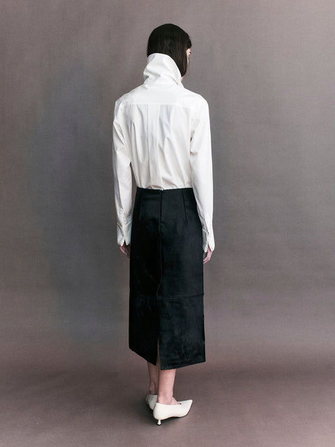 Courtney Zheng High Neck Poplin Shirt – White