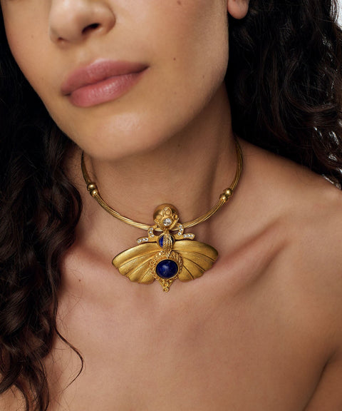 Falena Choker – Blue, detail view