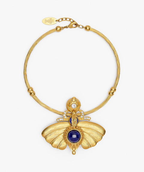 Falena Choker – Blue, front view