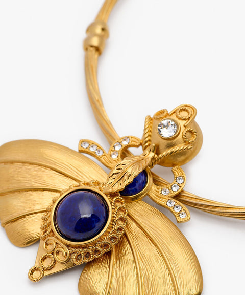 Falena Choker – Blue, worn view