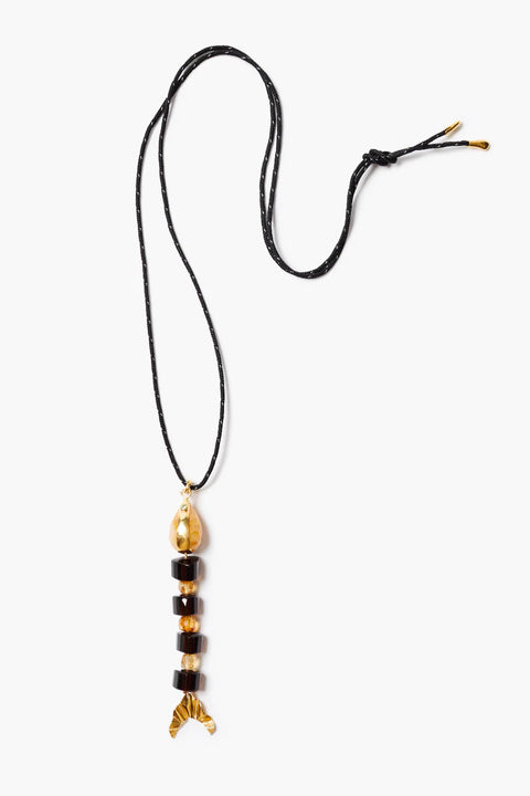 Smokey Quartz Fish Necklace