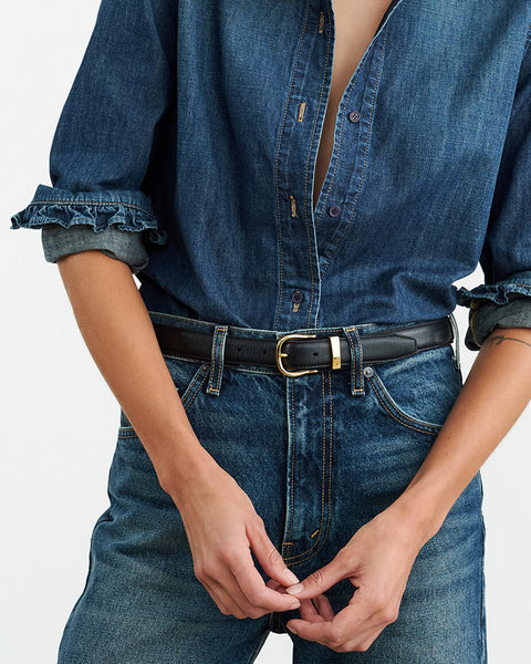 Nili Lotan Louise Belt in Black on model