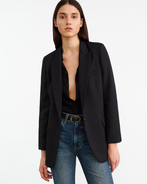 Nili Lotan Diane Blazer in Black on model