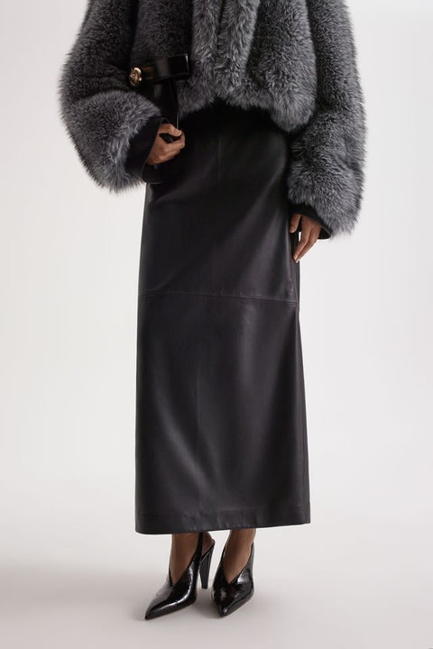 Scanlan Theodore Leather Pencil Skirt – Noir