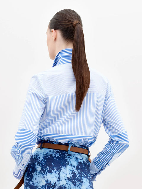 Raina Shirt - Multi Blue Stripes