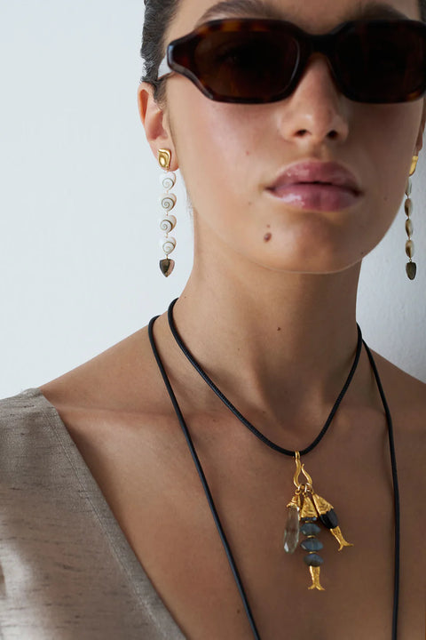Labradorite Tiered Earrings