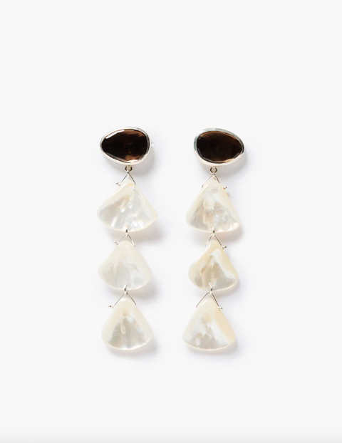 White Mop Tiered Earrings