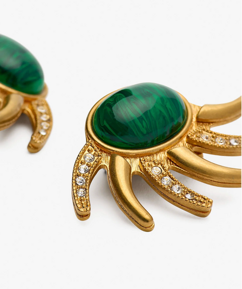 Sonia Petroff Sun Half Earrings - Green