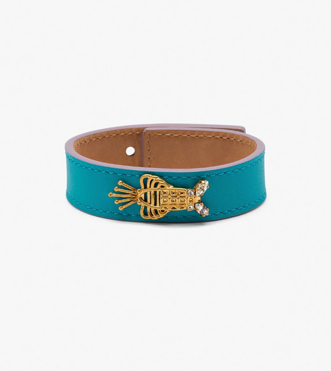 Sonia Petroff Lobster Leather Bracelet – Turquoise