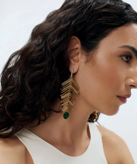 Sonia Petroff Shela Earrings – Green