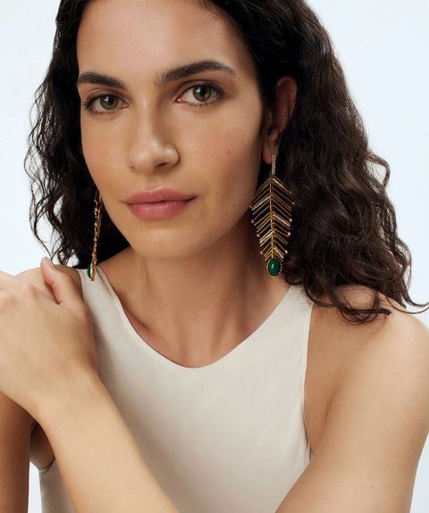 Sonia Petroff Shela Earrings – Green