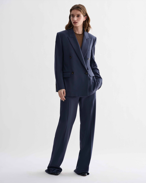 Veronica de Piante Dylan Wool Trouser – Petrol Blue
